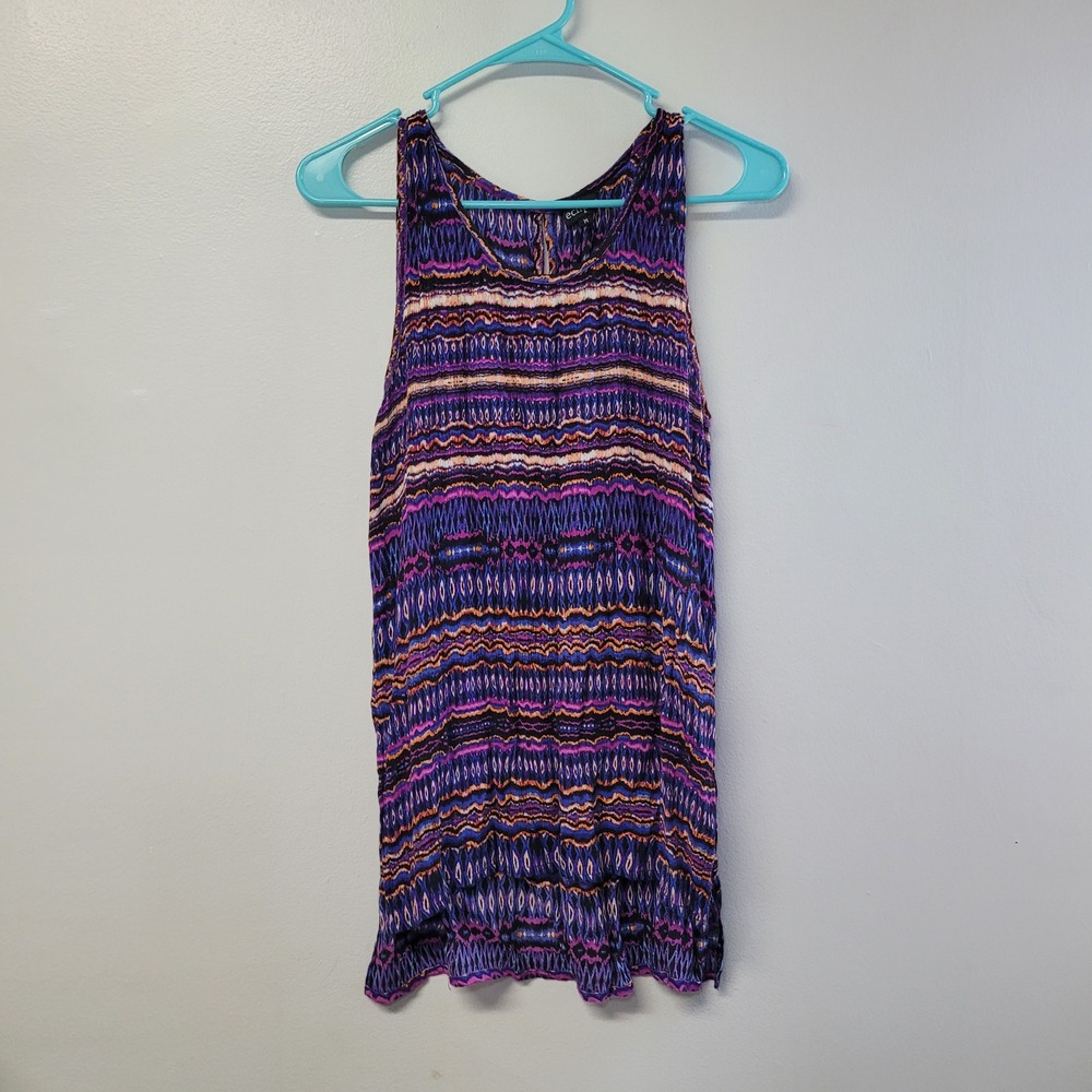 Eclipse Sleeveless Geometric Print Tank Top Purple Orange Womens Medium